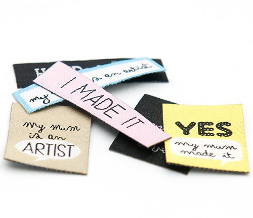 Iron-on woven labels
